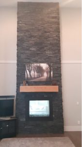 Interior fireplace stone works